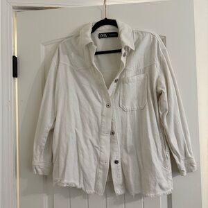 White Button Up Shirt Jacket